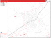 New Braunfels Wall Map Zip Code Red Line Style 2022